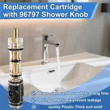 Dual Seal Replacement Cartridge with 96797 Shower Knob for Moen Chateau T470 Shower Trim Kit,Single Handle Shower Faucet