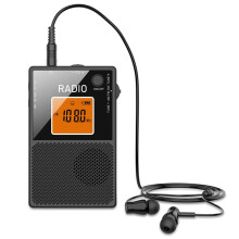 Portable AM FM SW Radio Pocket FM Stereo Radios External Speaker with Backlight Screen Rechargea Radios