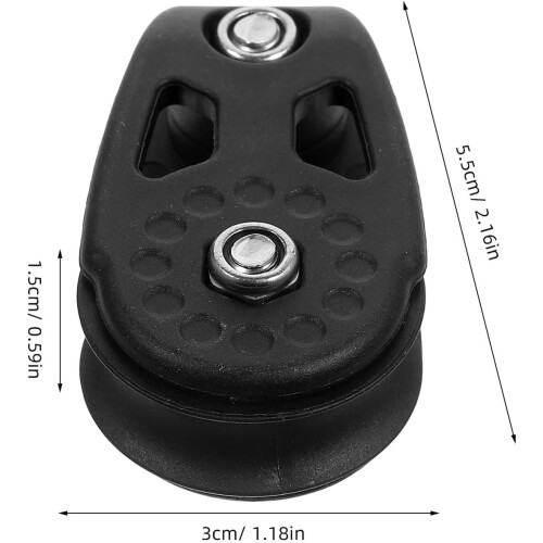 Polia de âncora de caiaque de nylon de 2pcs com rolamento giratório para canoas e veleiros 1