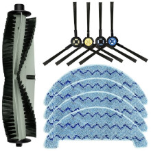 Compatible for ZACO A10 Robot Vacuum Cleaner Replacement Spare Parts Accessories Kit Main Brush Side Brush Mop Cloths