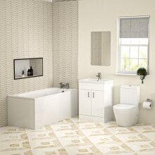 Bathroom Suite 600mm Freestanding Vanity With Toilet and 1600mm Bathtub