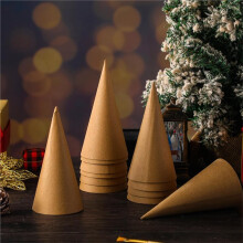 10PCS Paper Mache Cones Open Bottom 10 X 4 in, Paper Cone for DIY Art Projects, Christmas Gnomes, Christmas Tree