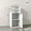 Homcom (White) HOMCOM Slim Bedside Table Set of 2 with Open Cubbies and Cupboard 3