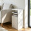 Homcom (White) HOMCOM Slim Bedside Table Set of 2 with Open Cubbies and Cupboard 9