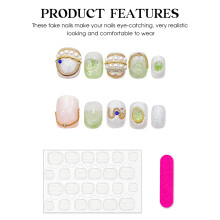 (XS) Stage Fake Nails - Bohemian Short, Chip & Smudge Proof