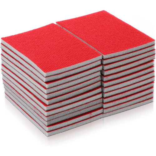 Conjunto de almofadas de esponja de lixamento com apoio de 24pcs, folhas de papel de lixamento molhadas e secas