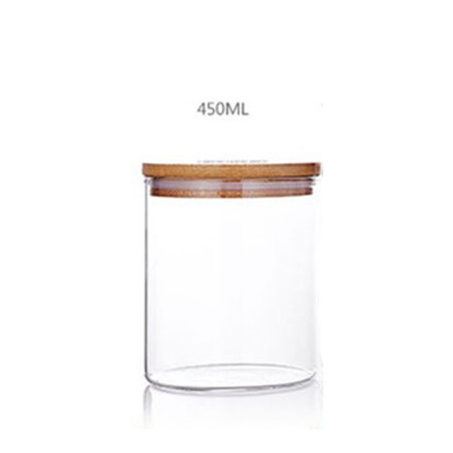 (450ML) Bamboo Lid Glass Jar for Tea/Coffee Storage