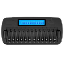12 Slots 1.2V Ni-MH Ni-CD AA AAA Rechargeable Battery Charger LCD Display Fast Charger for 9V 3.7V Battery