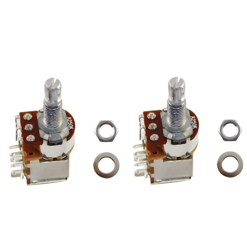 2Pcs Ohm Push Pull Potentionmeter Brass Metric Split Standard Shaft Volume Tone  Electric Guitar A250K