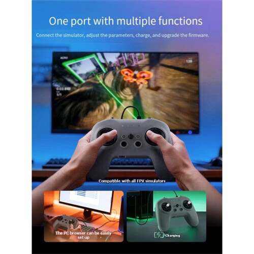 T8L Radio Controller ExpressLRS 2.4GHz Module Ergonomic Gamepad Design for FPV Drone RC  C 1