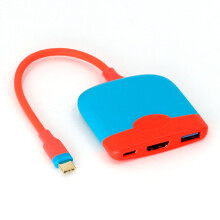(red) 3-in-1 USB-C Dock for Switch & HDMI