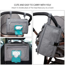 3-in-1 Portable Diaper Changing Pad with Waterproof Folding Bag, Travel-Friendly with Handy Pockets