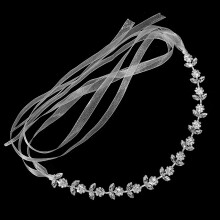 (Silver) Rhinestones Hair Hoop Jewelry Hypoallergenic Alloy Sunflower Shape Hairband for Wedding Masquerades Show