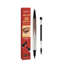 Zephoco Waterproof Eyebrow Pencil Dark Brown Dual-Ended Smooth Natural 3D Brow Shape Long-Lasting Easy Application Brow Tool