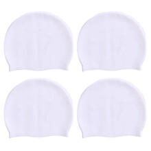 Unisex Adult Silicone Swim Cap Waterproof Swimming Hat Non Slip Bathing Pool Hat Elastic Silicone Cap White