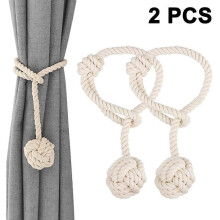 1 Pair Home Curtain Tiebacks Hand Knitting Cord Rope Holdbacks