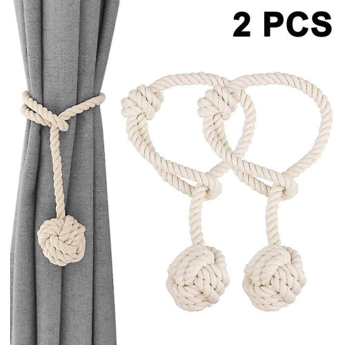 1 Pair Home Curtain Tiebacks Hand Knitting Cord Rope Holdbacks