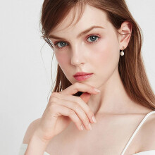 Pearl Hoop Earrings for Women 925 Sterling Silver Freshwater Cultured Pearl Drop Dangle Earring Jewe