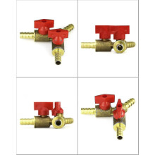 Pass Hose Connector, Ball Valve Fitting 3 Way Closed Union Crossover, Split Brass 5/16"/8mm Hose Bar