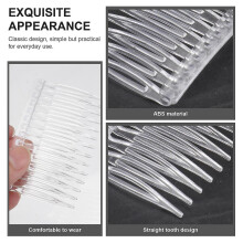 50 Pieces Hair Side Comb Women's Transparent Hair Clips Girls 14 Tooth Hair Comb Bridal Hair Accesso