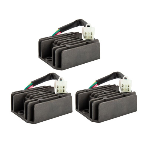3X Universal 4 Wire Full Wave Black Motorcycle Regulator Rectifier 12V  Bike Quad