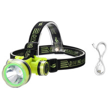 Lampe Frontale de Plongée Professionnelle Rechargeable 100M Étanche Sous-Marine Lampe de Plongée Lampe Frontale Sous L'Eau