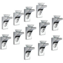 Glass Shelf Bracket, 12 Pieces Zinc Alloy Polished Chrome Right Angle Shelf Support Fixing Clip