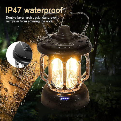 Led Retro USB Rechargeable Camping Lantern Dimmable Warm White Light
