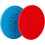2pcs Dog Licking Mat Silicone Slow Feeder Powerful Pet Bath Distraction Device - Blue, Red 1