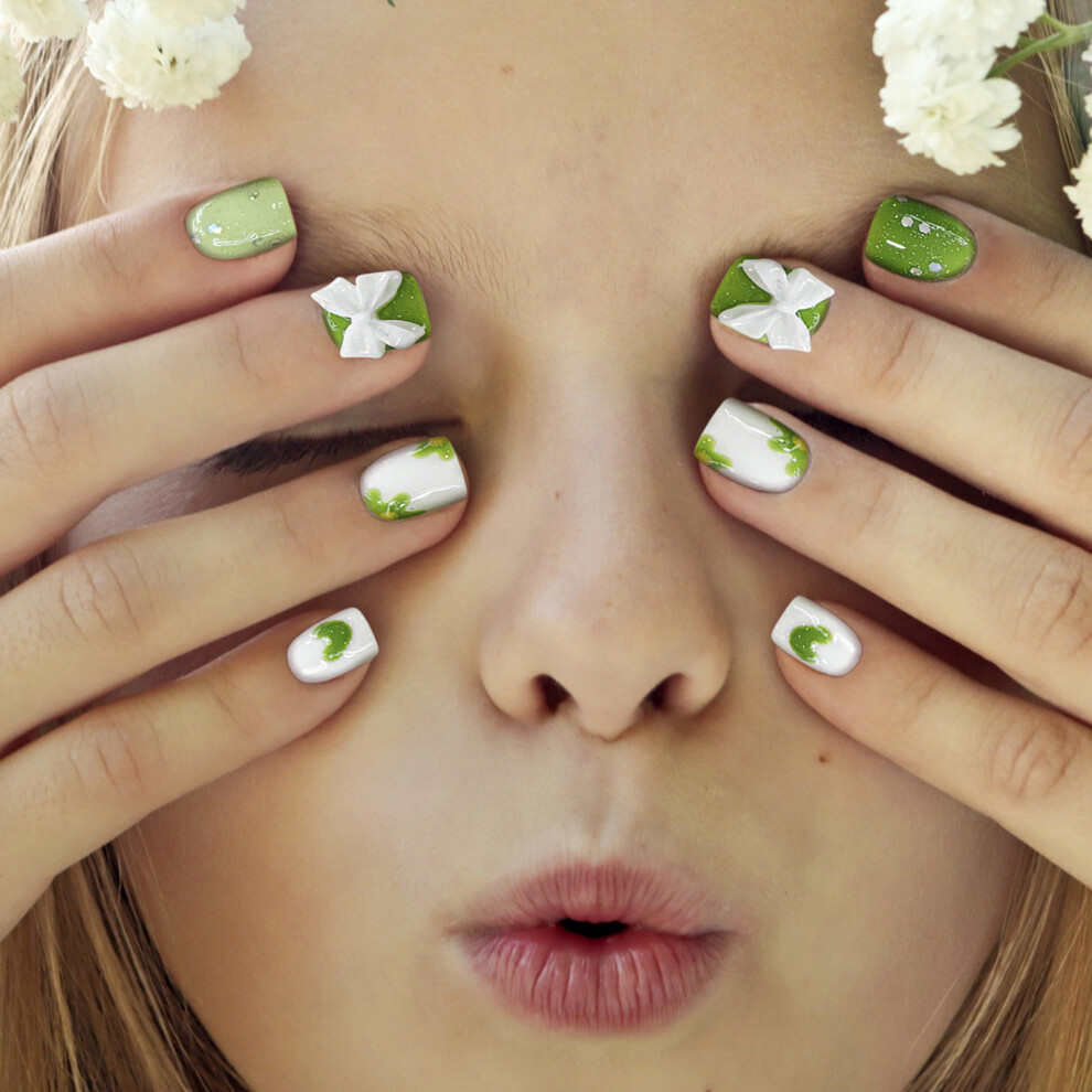 Dcph-Clothing (Xs) Kids Press-On Nails, Unbreakable, Salon Style (50 Chars)