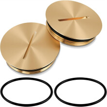 2PCS 5249 Floor Outlet Cover Plate, for Leviton 5249 Single Receptacle Floor Box, Polished Brass Finish with O-Rings