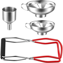 Stainless Steel Funnel, 3 Piece Funnel Set, Jam Funnel with Handle, Small Stainless Steel Funnel Ide