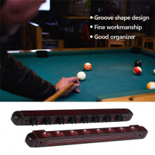 Pool Cue Holder Wooden Snooker Wall Cue Pool Cue Holder with Clips for 8 Cue Holders Wine Red