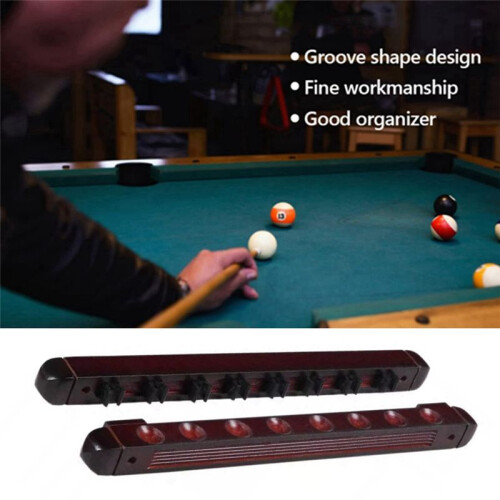 Billardqueuehalter Aus Holz, Snooker-Wandqueue, Billardqueuehalter mit Clips für 8 Queuehalter, Weinrot