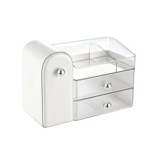 Organizador de Maquiagem, Organizador de Toucador com Porta-Pincéis de Maquiagem, Organizadores Grandes para Produtos de Cuidados com A Pele e