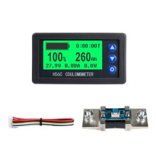 H56CR Coulomb Meter 500A Shunt Without Base Battery Capacity Indicator Lithium Battery Coulomb Tester Voltmeter Ammeter