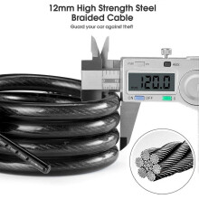 GDF Bike Lock with 5 Digit Code, 1.2m Long, Combination Wheel Lock with Cable, Very Lightweight, Sec