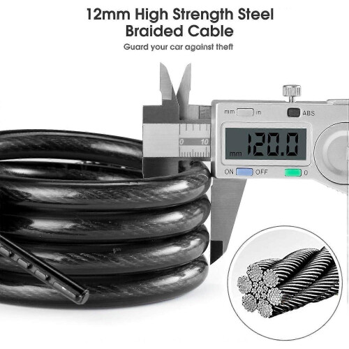 GDF Bike Lock with 5 Digit Code, 1.2m Long, Combination Wheel Lock with Cable, Very Lightweight, Sec
