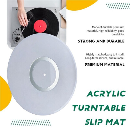 Tapete de Vinil Acrílico de 32cm Acabamentos Foscos/ Lisos para Toca-Discos de LP de 12 Polegadas 1