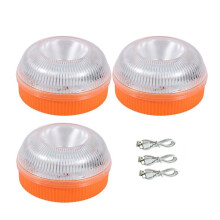 Lot de 3 Gyrophares LED pour Voiture, Rechargeables par USB, à Induction Magnétique, avec Fonction Stroboscopique et Clignotante