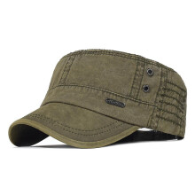 Washed Cotton Military Caps Men Cadet Army Cap Unique Design Vintage Flat Top Hat,army green