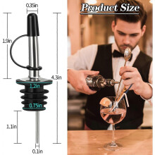 Liquor Pour Spout, Stainless Steel Classic Bottle Pourers with Rubber Dust Cap, Bottle, Oil Bottles(