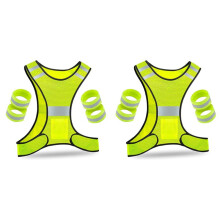 2 Stk Reflektorväst - High Visibility Cykelväst med Justerbart Fäste och 8 Reflector Jogging