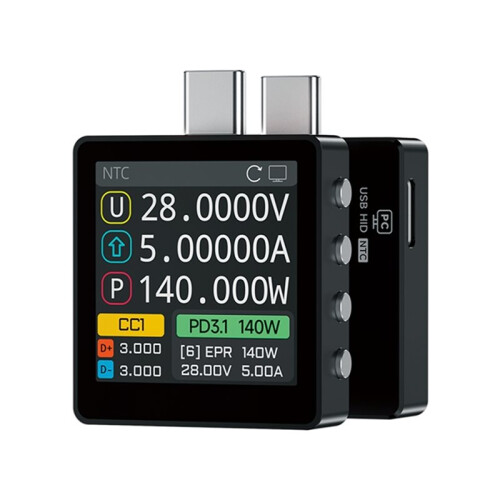 Voltage and Current Meter USB Tester PD 3.1 Fast Charging Protocol Detection 28VEPR Color Screen 140W Mobile Phone 1
