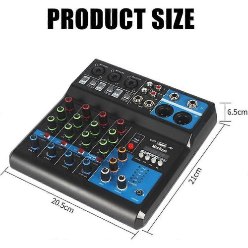 Mini Audio Dj Mixer Sound Board Console System,5 Channel 48V Phantom Power with Bluetooth Usb Mp3 St 2