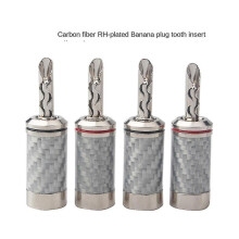 4Pcs Banana Plugs Hifi Diy Carbon Fiber Electrical Audio Speaker Cable Banana Connector Plug White