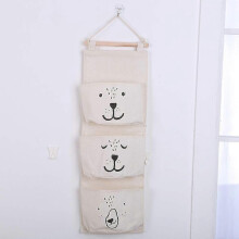 Hanging Organizer, Cotton Wall Mounted Wardrobe, Wall Pockets Wall Mounted Organizer with 3 Pockets