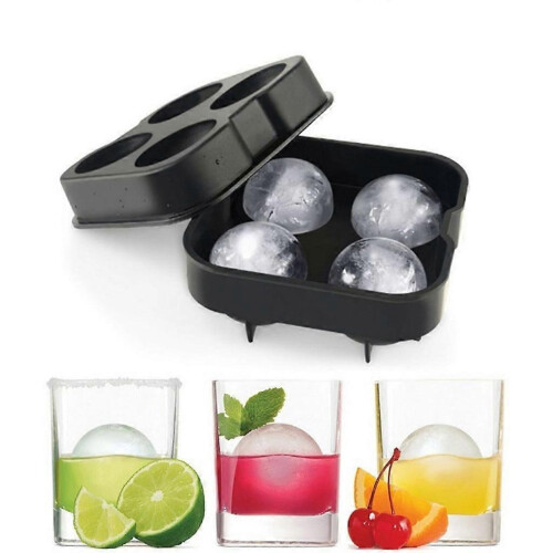 1 Pcs Ice Ball Maker, Reusable Ice Cube Mold, Easy Release Silicone Round Ice Sphere Tray with Lids,