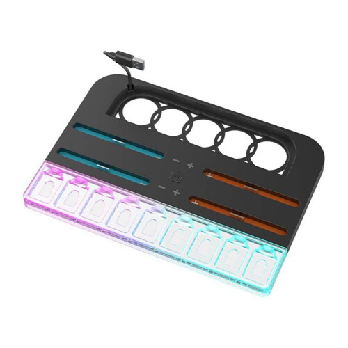 For  2  L R Controller Charger Storage Base Game Console Stand with RGB Light for  2 Storage Base