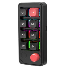 8-Key Wired Gaming Keyboard Hot-Swap Full Keys 12 Lighting Effects Macro Definition Dual Type-C for Gamers A
